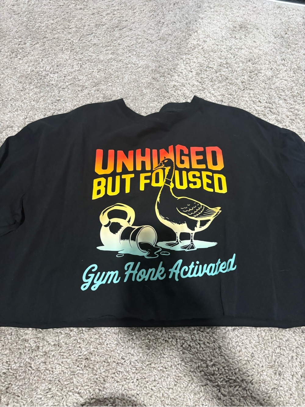 Unhinged But Focused Crop Graphic Tee - Black
